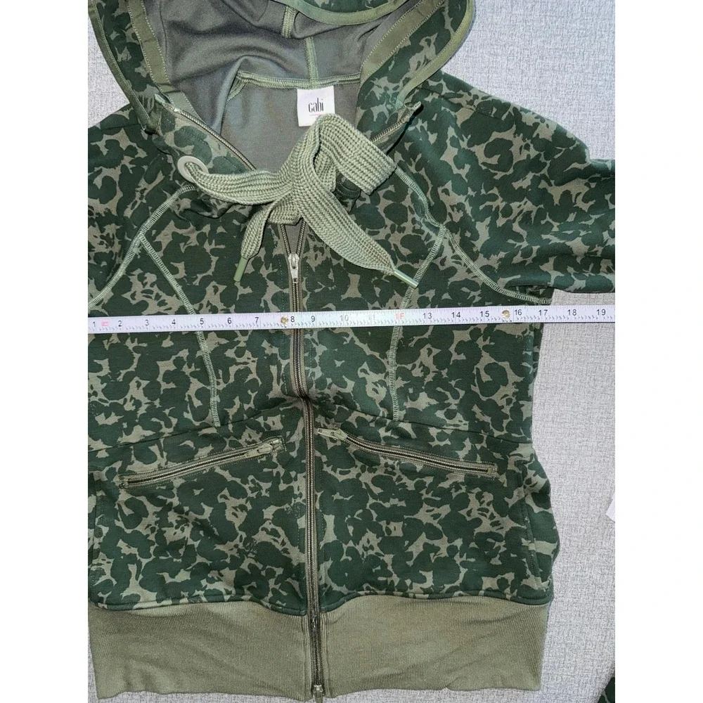 Cabi Women Green Camo Floral‎ Zip Hoodie and Leggings Lounge Set Small 4030 4032